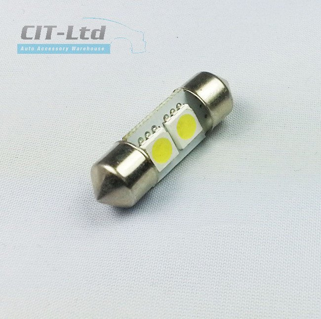 C3W Car LED Light Bulb 2x SMD-5050 31mm WHITE WHITE 6000K | Car LED ...