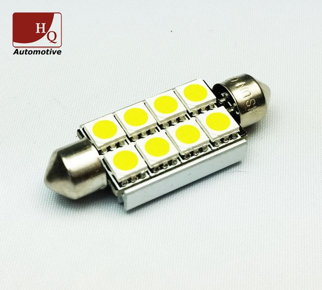 Car LED Light Bulb C10W 8x SMD5050 Festoon 42mm CanBus GREEN GREEN