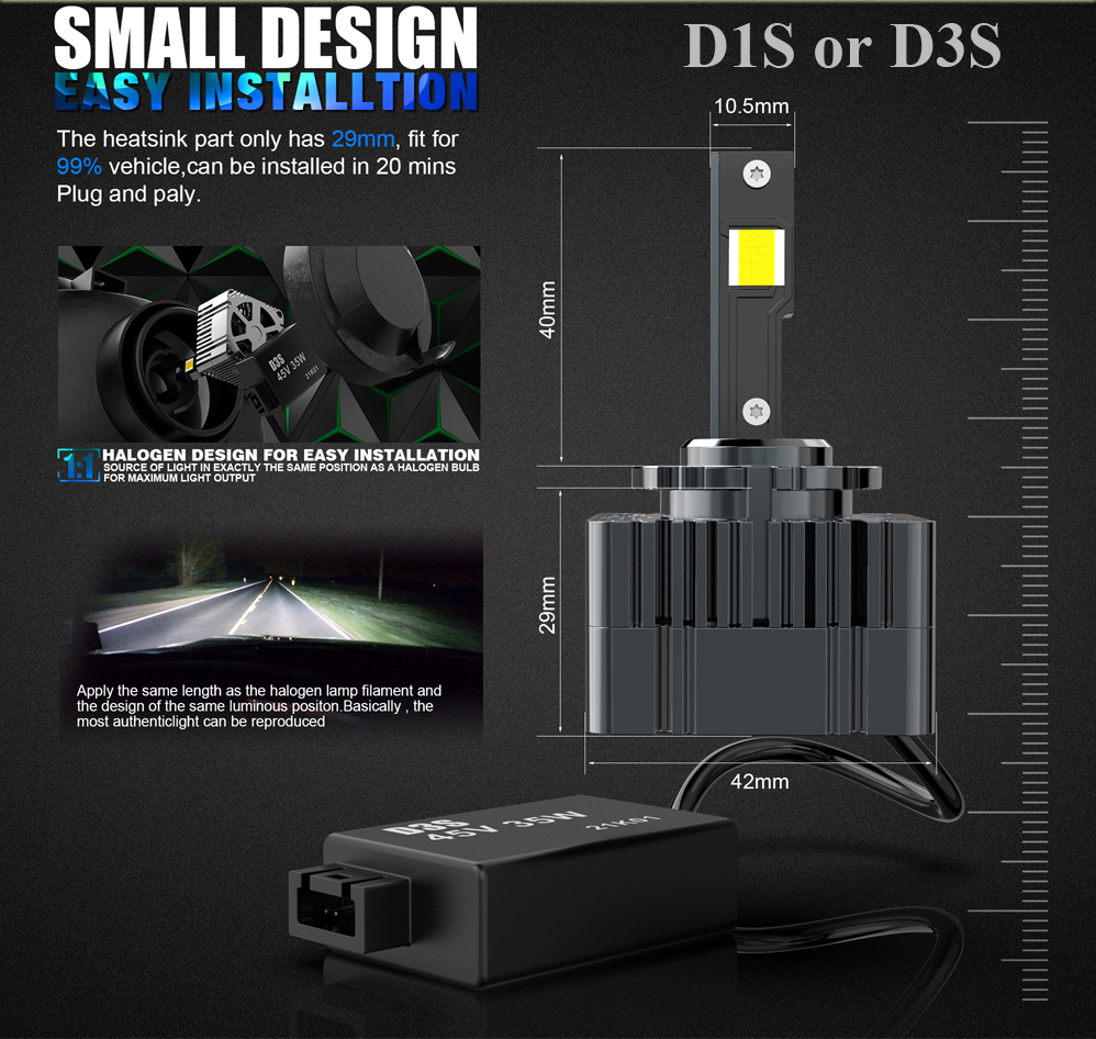 D1S PK32d2 LED Headlight Conversion KIT 6000K 2pcs Xenon HID Lights