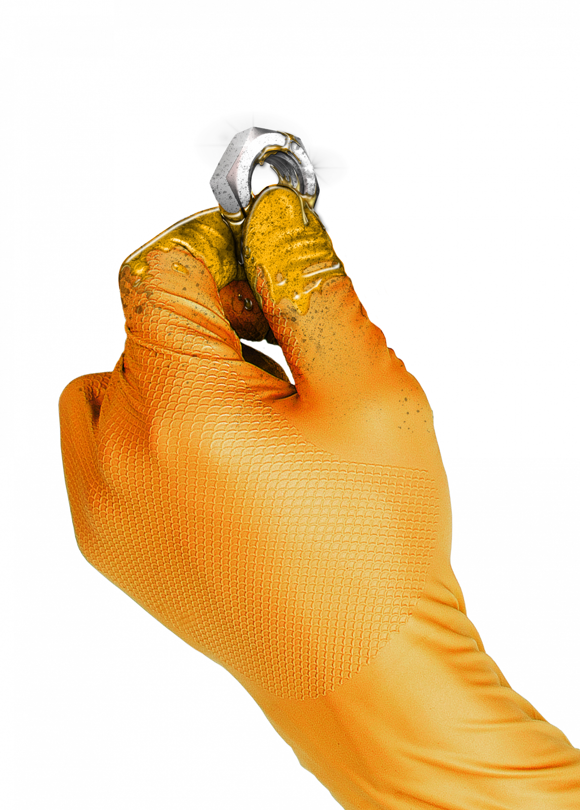Grippaz 246 Disposable Nitrile Gloves size XL PowderFree ORANGE XL