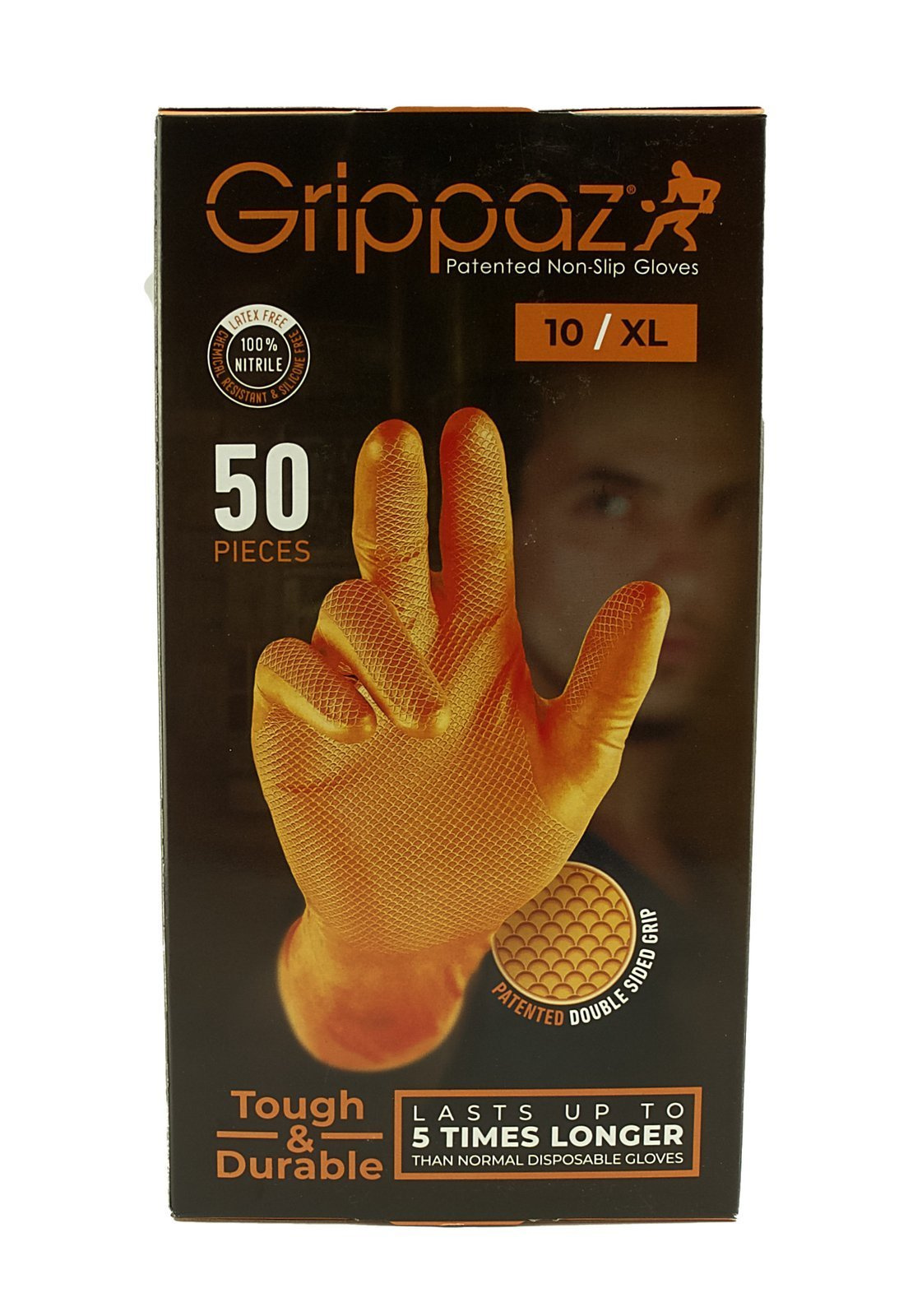 Grippaz 246 Disposable Nitrile Gloves size XL PowderFree ORANGE XL