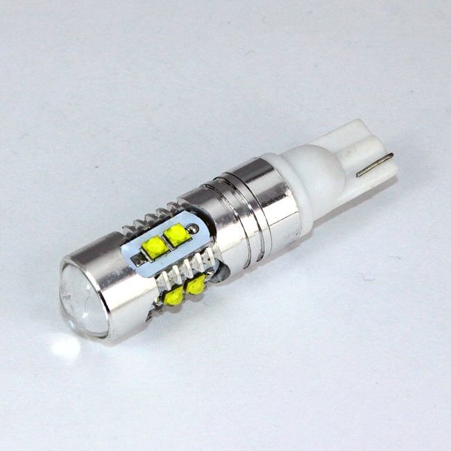 W5W (T10) 7.5W High Power LED Bulb +lense (5*1.5W) WHITE