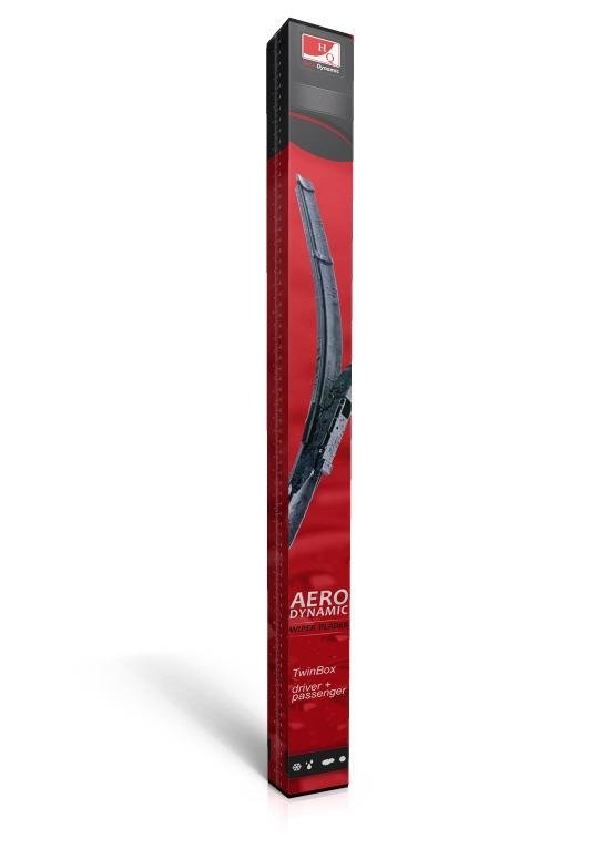 Two Front Frameless Wiper Blades HQ Aero Dynamic AD032 Twin Box