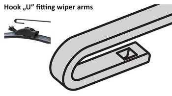 Front & Rear kit of Aero Flat Wiper Blades with Jet Washer Nozzle fit  MERCEDES Serie MK5 W638 T0N Apr.1996-Sep.2003