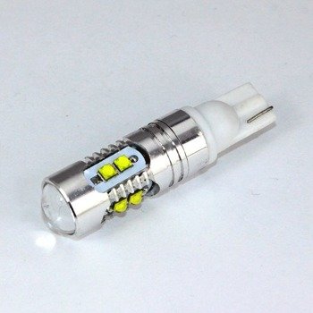 LED Bulb W5W 501 50W XBD High-Power LED + with lens (10*5W) WHITE