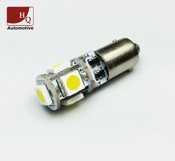 LED Car Light Bulb T4W BA9s 5x SMD-5050 CanBus-G2 2.9W YELLOW