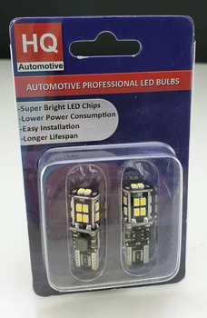 HQ Automotive 2x Car LED Bulbs 10-18V 14x SMD-3020 W5W (501) W16W (955,921) CanBus WHITE