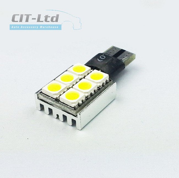 W5W (501) T10 6 LED Bulb SMD-5050  CanBus GREEN