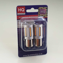 HQ Automotive Car LED Indicator Bulbs 2pcs P21W (BA15S) 66 SMD-2016 100% CanBus AMBER LED Car Bulbs  