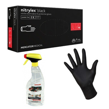  Disposable Nitrile Gloves size L Powder-Free BLACK