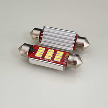 HQ Automotive 2x Car LED Bulb 12x SMD-4014 C10W 42mm 12V CanBus WHITE 
