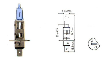 Halogen Bulb H1 Super White (Xenon) 12V 100W