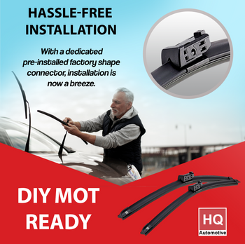 Wiper Blades fit TESLA Model 3 Saloon (2016 and later) Front Pair 26-inch + 19-inch with Top-Lock 16mm connector