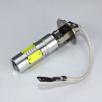 H3 7.5W HP LED Car Bulb with lens (5*1.5W) WHITE