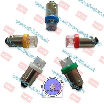 H6W/BAX9s 1 LED Bulb Concave  RED