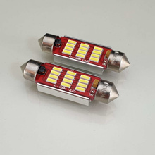 HQ Automotive 2x Car LED Bulb 12x SMD-4014 C10W 42mm 12V CanBus WHITE 