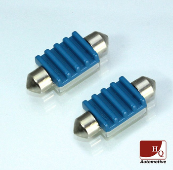 HQ Automotive Festoon 36mm C5W LED Bulbs 6x SMD 5050 2psc WHITE