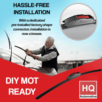 Wiper Blades for NISSAN Note Hatchback (2013 and later) HQ Automotive Front Rear Set with J-hook connector