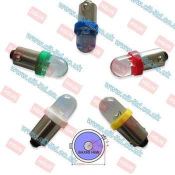 H6W/BAX9s 1 LED Bulb Round  BLUE
