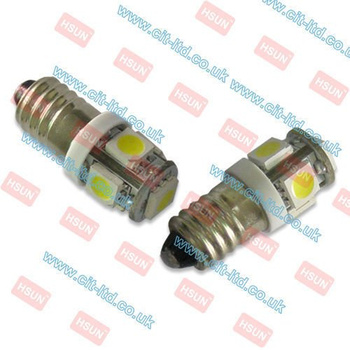 E10 5 LED Bulb SMD-5050 WHITE