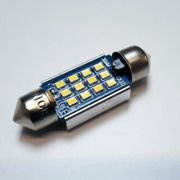 Car LED Bulb 12V 24V 12x SMD-2016 239 242 C5W 36mm CanBus WHITE