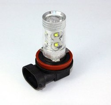 H8 708 LED Bulb 50W High-Power with lens (10*5W LED) WHITE
