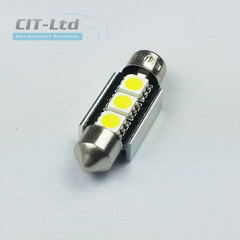 LED Car Light Bulb C5W 3x SMD-5050 Festoon 36mm CanBus RED