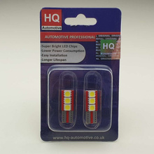 HQ Automotive 2x Car LED Bulbs 12V 1x3 SMD-5050 W5W T10 501 CanBus WHITE 