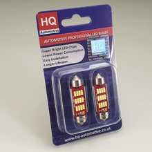HQ Automotive 2x Car LED Bulb 12x SMD-4014 C10W 42mm 12V CanBus WHITE 