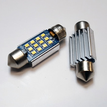 2x HQ Automotive Car LED Bulb 12V 24V 239 242 C5W 36mm CanBus WHITE 2pcs 12xSMD-2016
