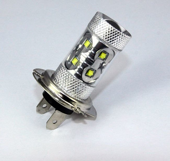 H7 LED Bulb 50W High-Power with lens (10*5W LED) WHITE