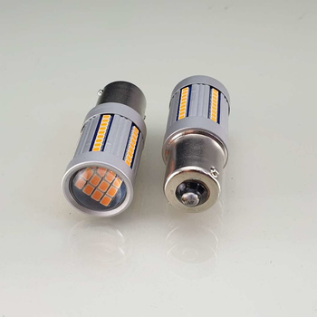 HQ Automotive Car LED Indicator Bulbs 2pcs P21W (BA15S) 66 SMD-2016 100% CanBus AMBER LED Car Bulbs  