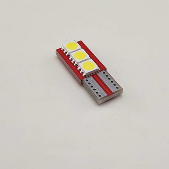 HQ Automotive 2x Car LED Bulbs 12V 1x3 SMD-5050 W5W T10 501 CanBus WHITE 