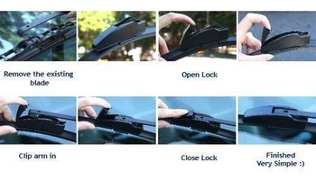 Fit FIAT Ulysse 2002-2005 Front Wiper Blades with Jet Washer Nozzle