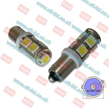 H6W/BAX9s LED Car Bulb 9x LED SMD-5050 WHITE