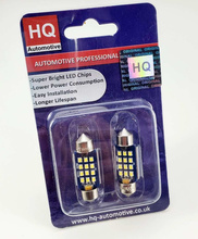 2x HQ Automotive Car LED Bulb 12V 24V 239 242 C5W 36mm CanBus WHITE 2pcs 12xSMD-2016