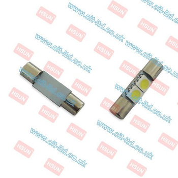 C5W 2 LED Bulb SMD-5050 Flat(28MM) BLUE