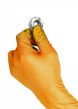 Grippaz 246 Rękawice nitrylowe antyalergiczne robocze SOLIDNE pomarańczowe S